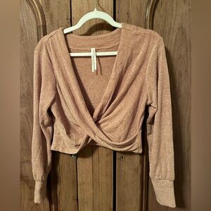 Anthropologie Cropped Criss Cross Front Sweater